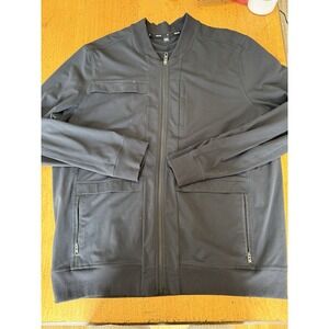 Public Rec Crosstown Bomber Jacket Mens XXL‎ Black Full Zip Pockets Stretch